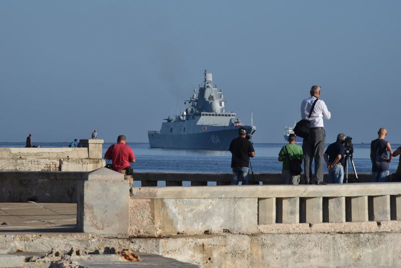 Arrival in Cuba of the Russian frigate Gorshkov
